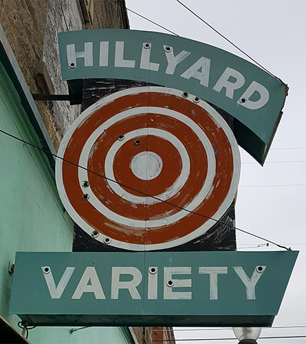 Hillyard Variety Sign
